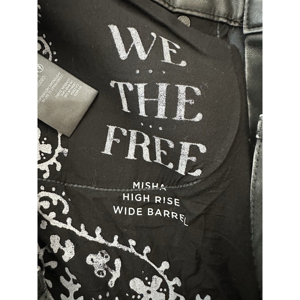 Free People We the Free ‎ Misha High rise Wide Barrel Jeans 30 coated vegan New - Picture 6 of 10